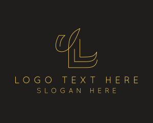 Monoline - Gold Minimalist Letter L logo design