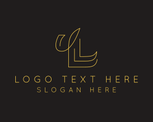 Gold Minimalist Letter L Logo