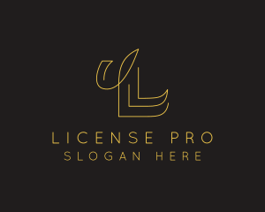 Gold Minimalist Letter L logo design