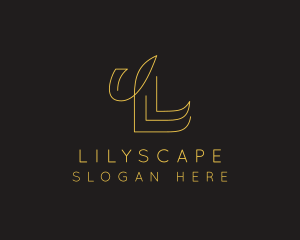 Gold Minimalist Letter L logo design