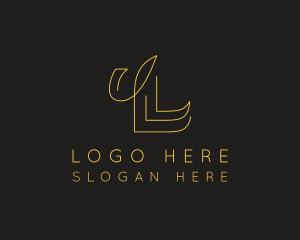 Gold Minimalist Letter L logo design