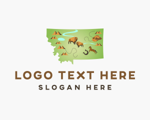 Landmarks - Montana Travel Map logo design