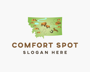 Montana Travel Map logo design