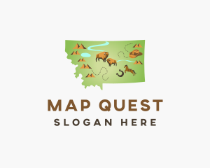 Montana Travel Map logo design