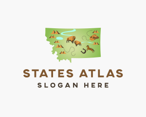 Montana Travel Map logo design