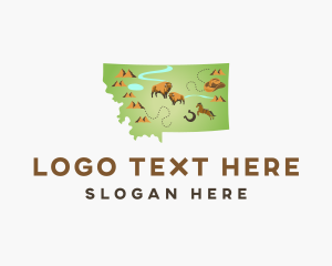 Tourist Spot - Montana Travel Map logo design