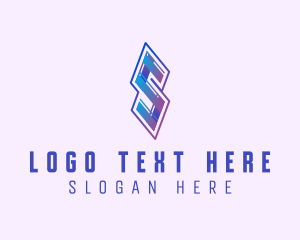 Tech - Folded Modern Ribbon Letter S logo design