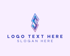 Application - Folded Modern Ribbon Letter S logo design