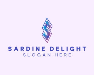 Folded Modern Ribbon Letter S logo design