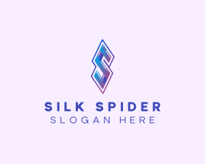 Folded Modern Ribbon Letter S logo design