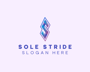 Folded Modern Ribbon Letter S logo design