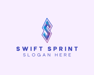 Folded Modern Ribbon Letter S logo design