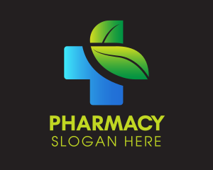 Pharmacy Leaf Cross logo design