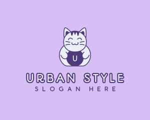 Handdrawn - Pet Kitty Cat logo design