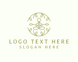 People - Leaf Yoga Wellness logo design