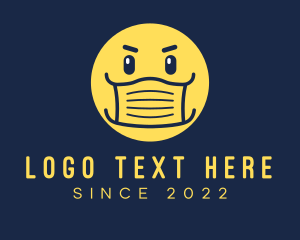 Global Pandemic - Yellow Face Mask Emoticon logo design