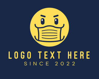 Yellow Face Mask Emoticon Logo