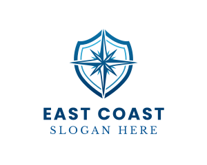 East - Premium Compass Shield logo design