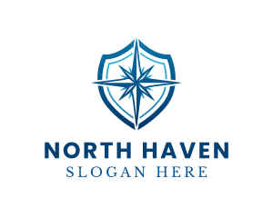 North - Premium Compass Shield logo design