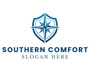 South - Premium Compass Shield logo design