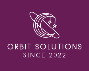 Galaxy Moon Orbit  logo design