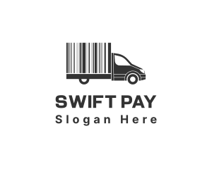 Delivery Truck Barcode logo design