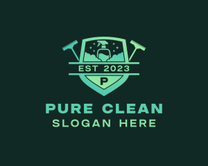 Cleaning Squeegee Sprayer logo design