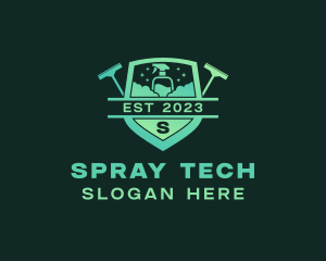 Sprayer - Cleaning Squeegee Sprayer logo design