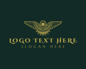 Vip - Egyptian Ancient Wings logo design