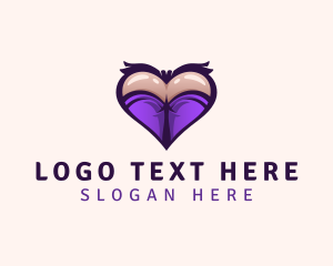 Porn - Naughty Butt Heart logo design