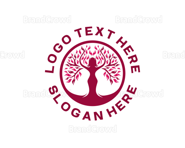 Feminine Woman Tree Logo