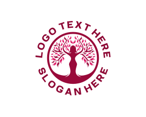 Forestry - Feminine Woman Tree logo design