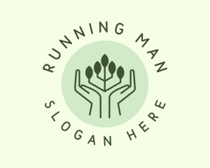 Ecology Leaf Hand Logo
