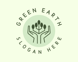 Ecology - Ecology Leaf Hand logo design