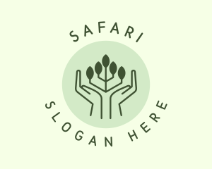 Agriculture - Ecology Leaf Hand logo design