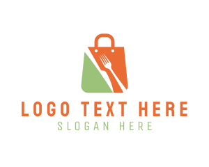 Fast Food - Cutlery Shopping Bag logo design