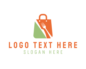 Takeaway - Cutlery Shopping Bag logo design