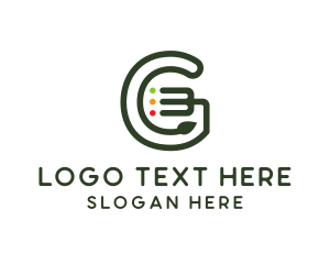 Organic - Leaf Fork Letter G logo design