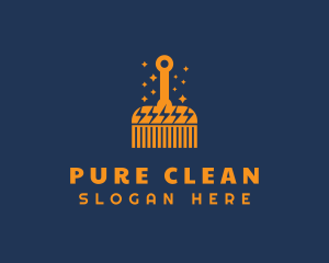 Clean Housekeeping Brush logo design