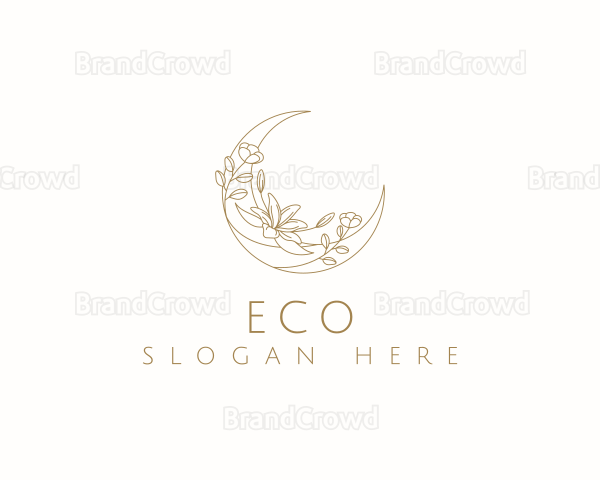 Floral Crescent Moon Logo