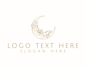 Bohemian - Floral Crescent Moon logo design