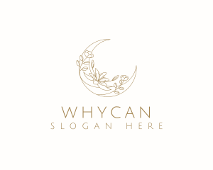 Mystic - Floral Crescent Moon logo design