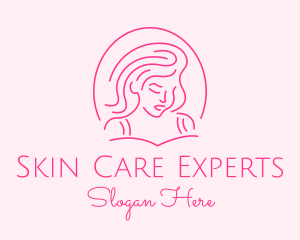 Pink Minimalist Lady logo design