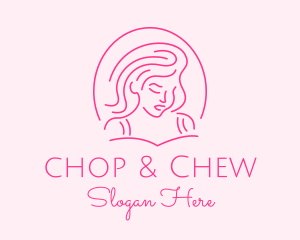 Curl - Pink Minimalist Lady logo design