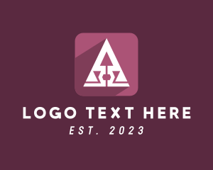 White - Tech App Letter A logo design