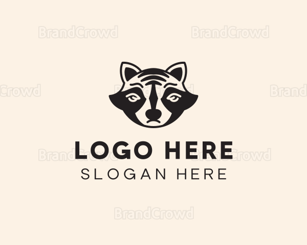 Wild Raccoon Head Logo