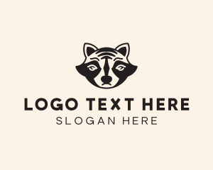 Lemur - Wild Raccoon Head logo design