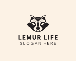 Lemur - Wild Raccoon Head logo design
