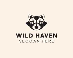 Wild Raccoon Head logo design