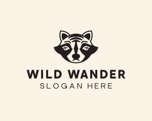 Wild Raccoon Head logo design